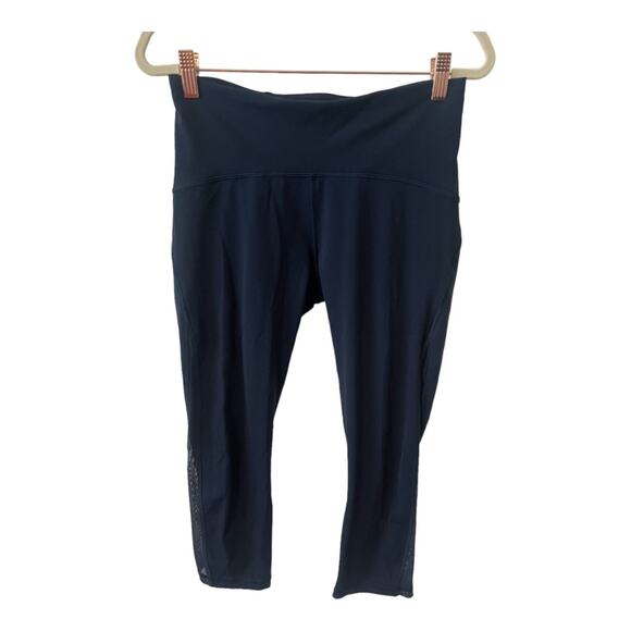 Lululemon Train Times Crop 17" Leggings High Rise Midnight Navy Blue Size 8 - Picture 5 of 11